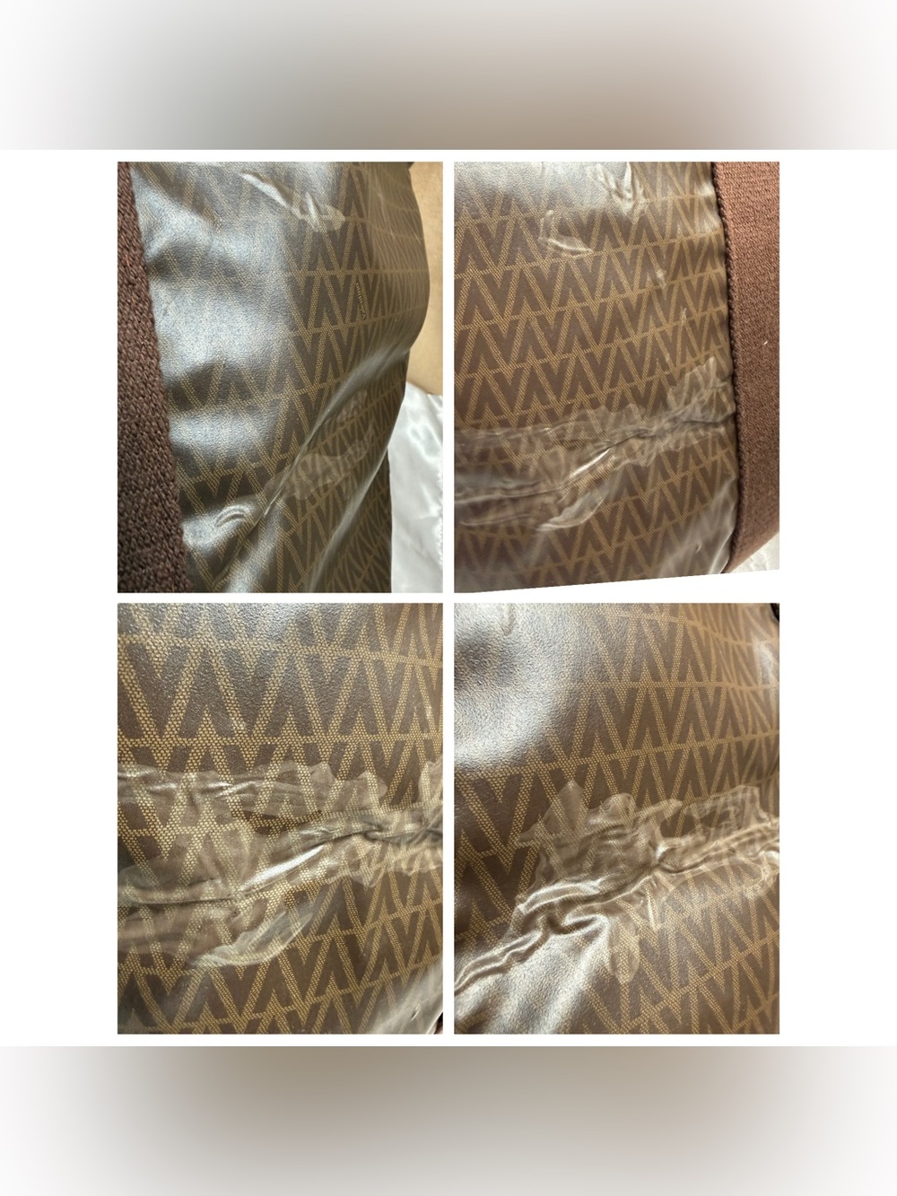 Mario Valentino Coated Canvas Large Tote Weekender Bag V Logo-with callouts - Picture 15 of 15